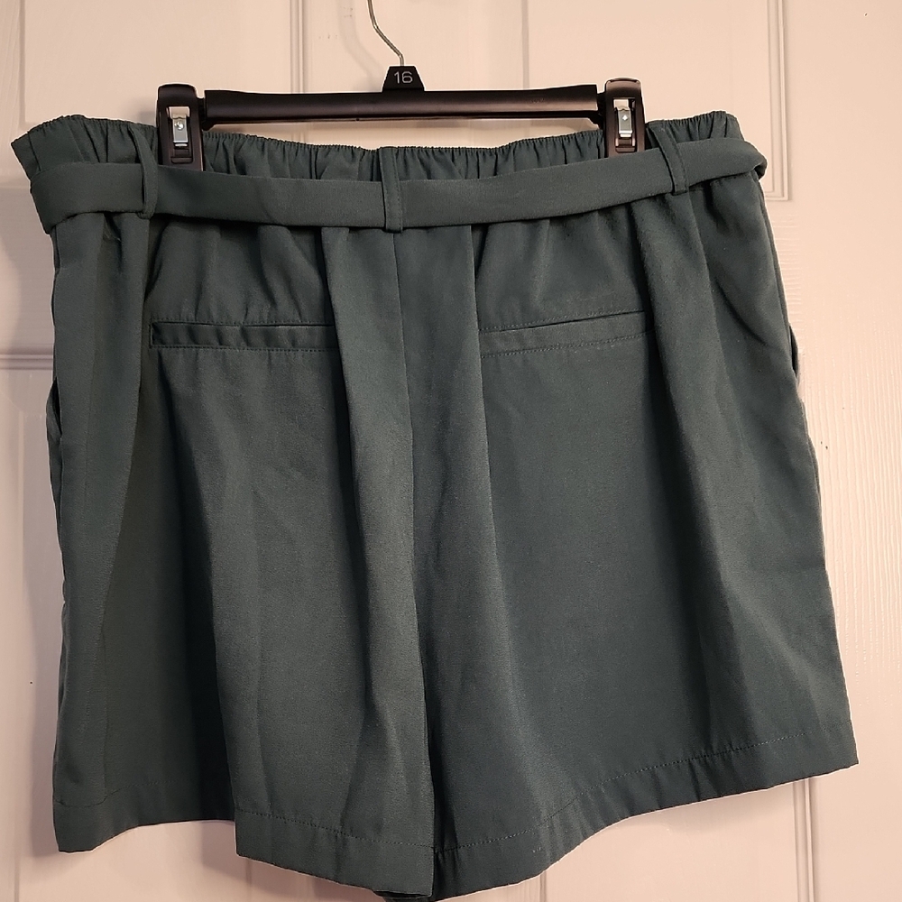 A New Day High Waist Teal Shorts with Bow. - Picture 6 of 9